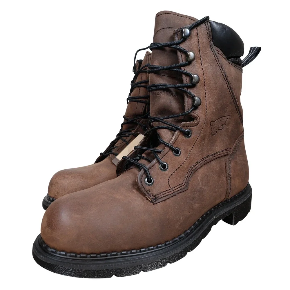 Red Wing 1411 Work Boots Mens 9 Brown Leather DynaForce Waterproof Insulated USA